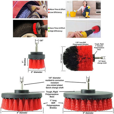 17pcs Red Drill Soft Brushes Set Car Detailing Brush για το πλύσιμο ελαστικών αυτοκινήτων