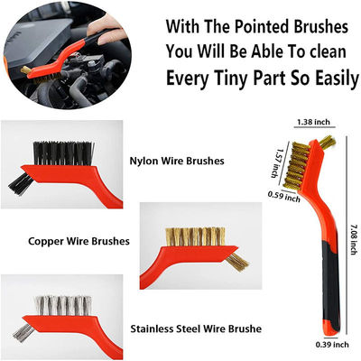 17pcs Red Drill Soft Brushes Set Car Detailing Brush για το πλύσιμο ελαστικών αυτοκινήτων