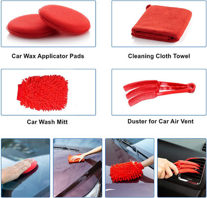 Χονδρικό 19 PCS Πλυντήριο Αυτοκινήτου Εργαλεία Κιτ Στρίψιμο Καθαρή Βούρτσα Λεπτομέρειες Βούρτσα Με Τσάντα Για Αυτοκινήτου Εσωτερικό Εξωτερικό Πλυντήριο