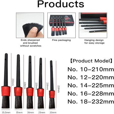 Ζεστή πώληση 5pcs Ultra Soft PP Detailing Brush για το εσωτερικό του αυτοκινήτου