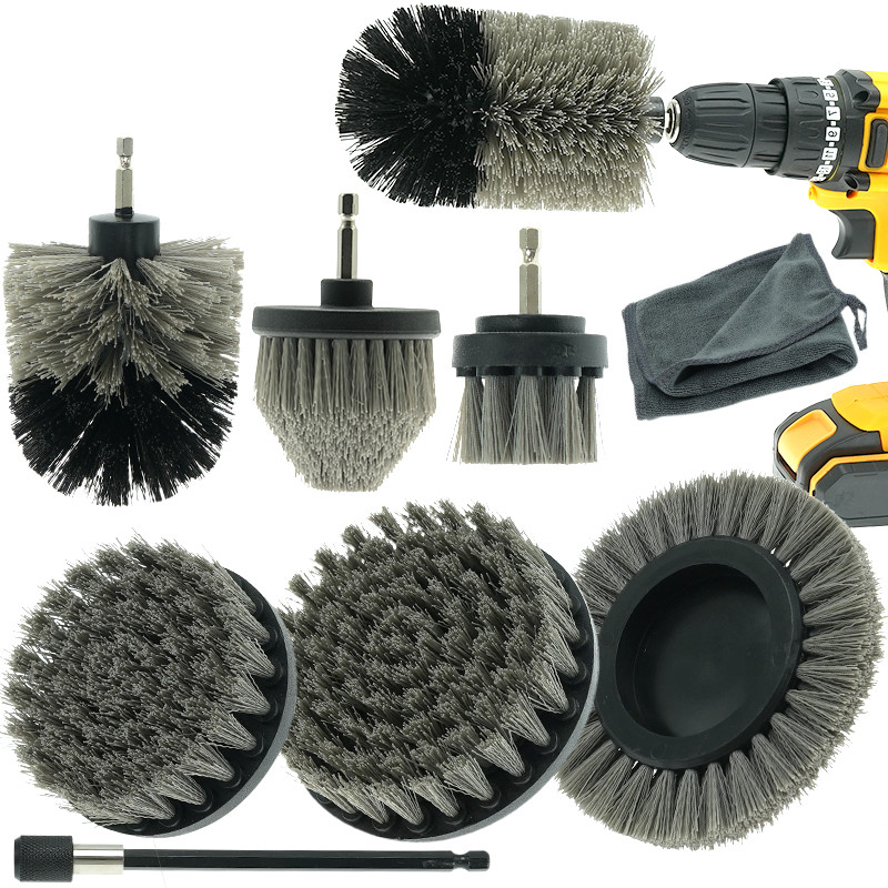 Γκρίζα τρυπάνι βούρτσα επέκταση scrubber Cordless 9PC Custom