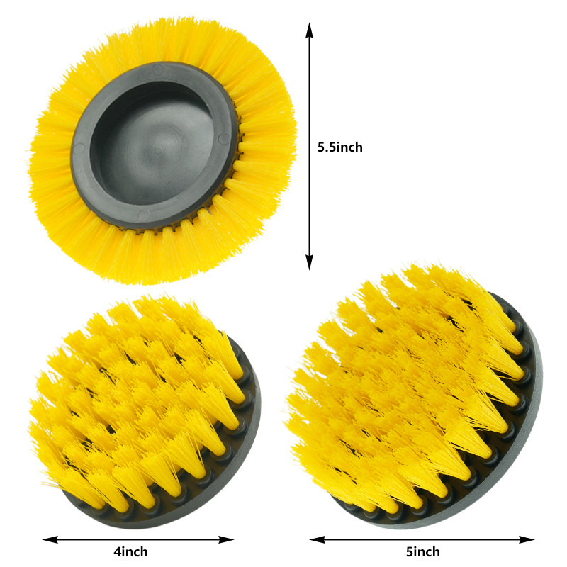 3pcs Μεσαία σκληρότητα βούρτσας τρυπάνι Power Scrubber Set με εύκολη προσκόλληση στο τρυπάνι